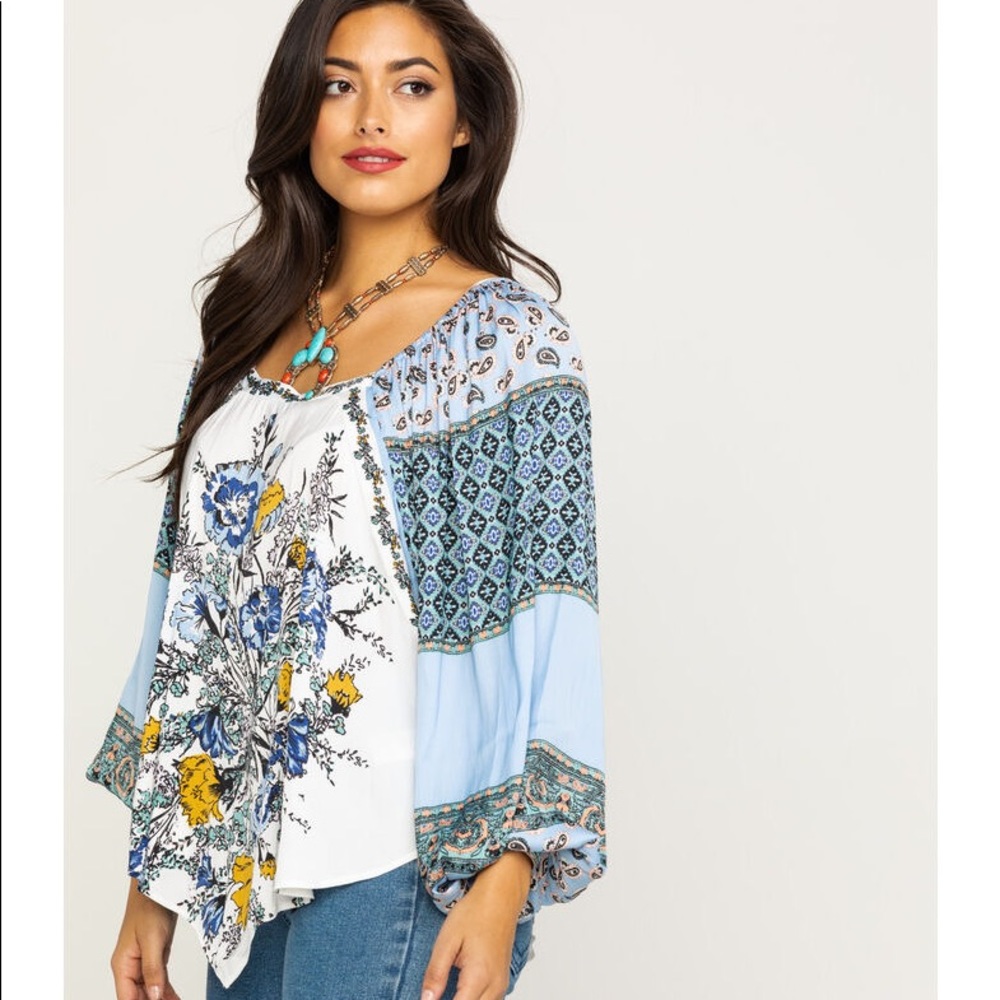 Free People Positano Printed Blouse